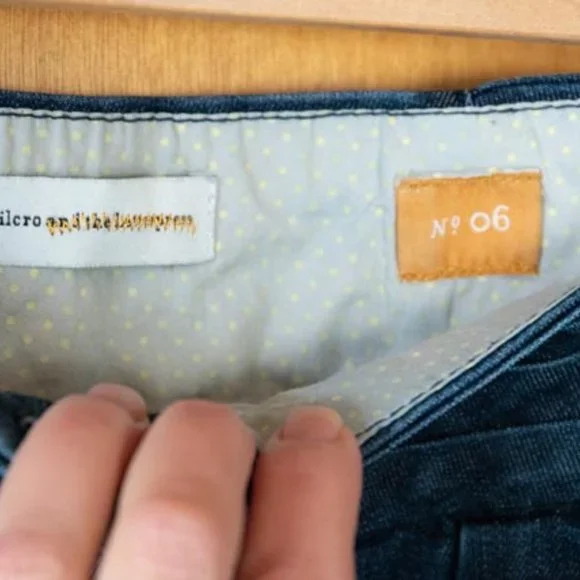 Anthro Pilcro & the Letterpress Mini Denim High Waist w. Pockets Skirt womens 6 - Picture 5 of 15